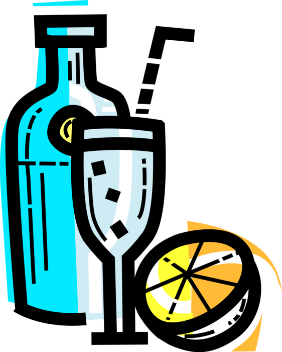 Vector Illustration of Alcohol Beverage Cocktails and Mixed Drinks