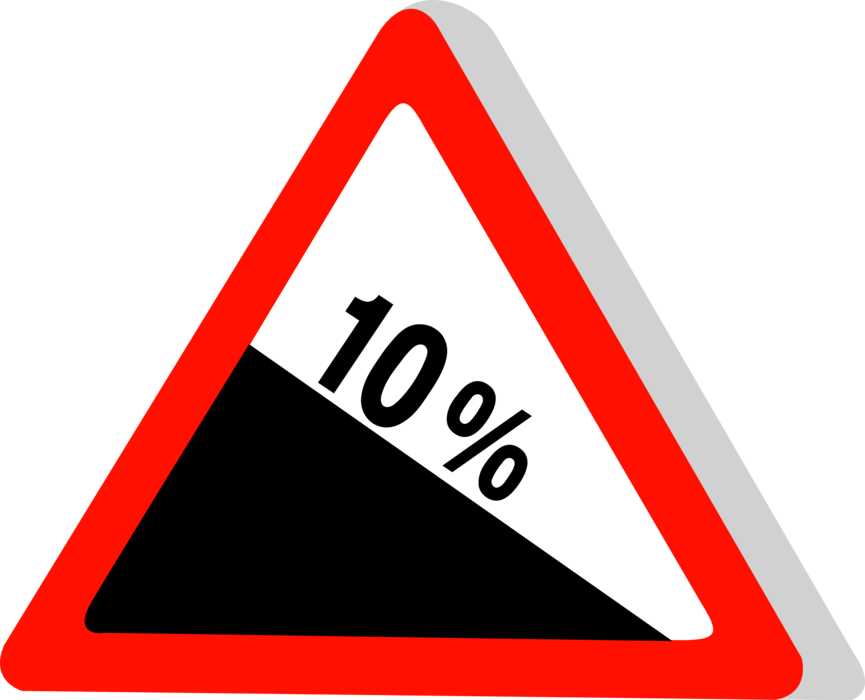 Vector Illustration of European Union EU Traffic Highway Road Sign, Steep Hill