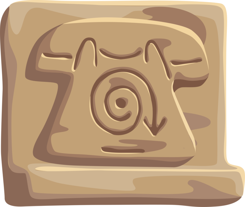 Vector Illustration of Home Phone Telecommunications Device Telephone Egyptian Hieroglyph Symbol
