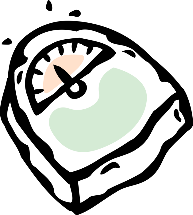 Vector Illustration of Bathroom Weigh Scale Force-Measuring Device for Weight Measurement