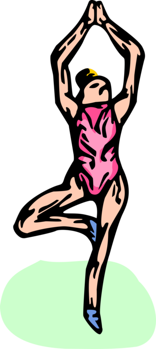 Vector Illustration of Ballerina Ballet Dancer Performs Dance Routine