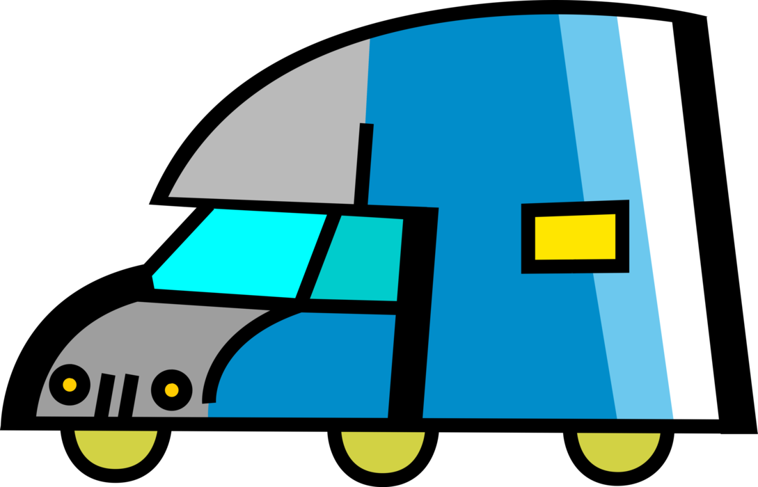 Vector Illustration of Shipping and Distribution Transport Delivery Truck Vehicle