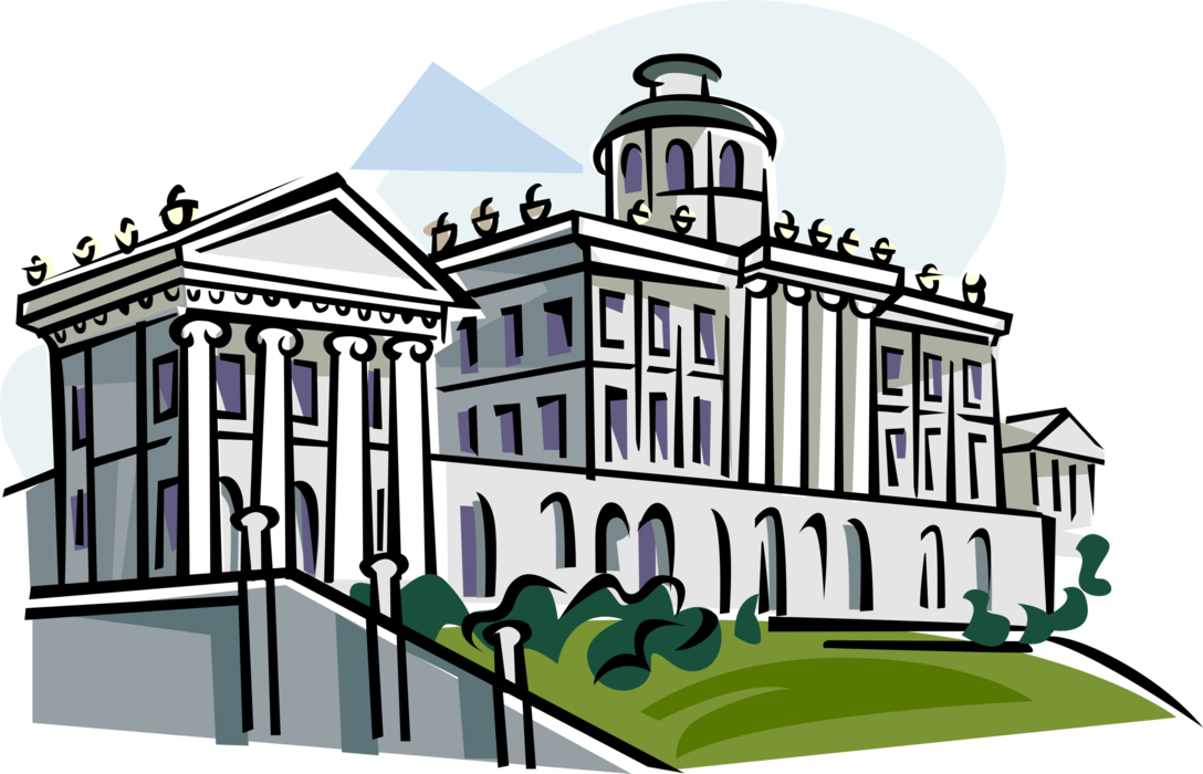 Vector Illustration of The Pashkov House Neoclassical Mansion, Moscow, Russia
