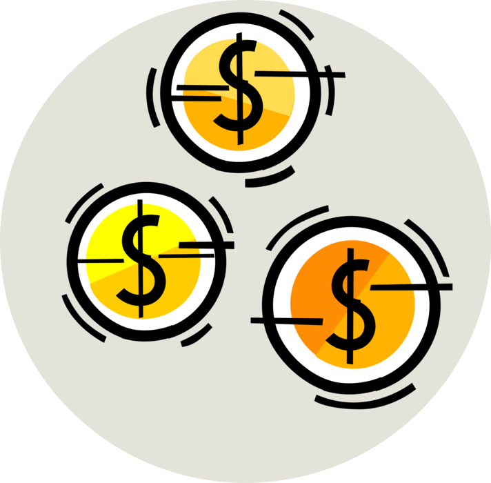 Vector Illustration of Valuable Metal Coins as Medium of Exchange or Legal Tender Money