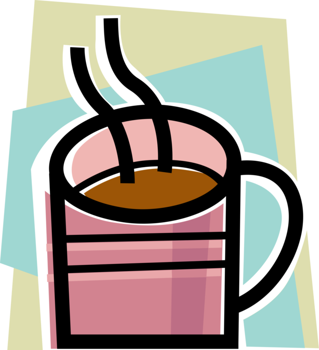 Vector Illustration of Hot Beverage Drink Cup of Coffee or Hot Chocolate