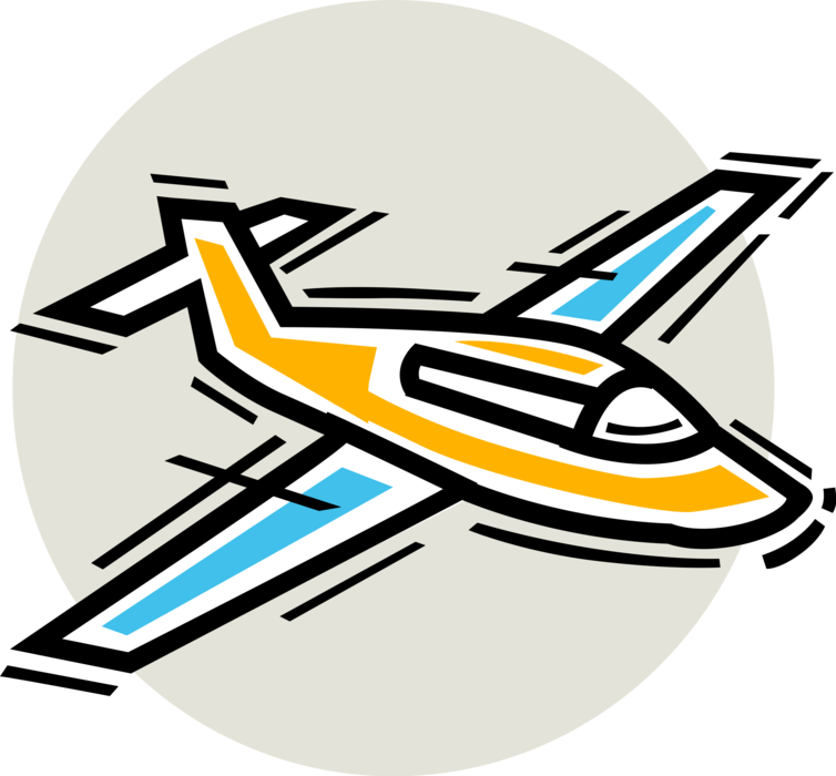 Vector Illustration of Lear Private Jet Airplane Aircraft in Flight