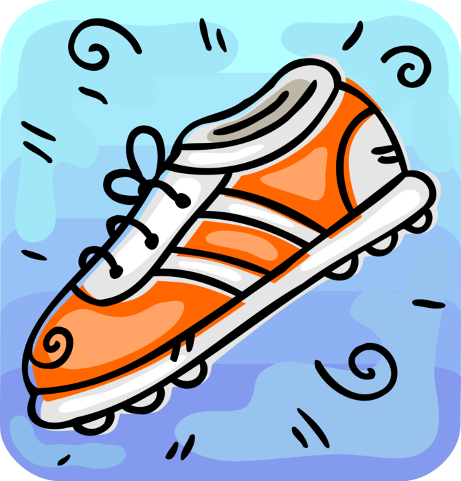 Vector Illustration of Athletic Sports Soccer Footwear Shoe Cleat