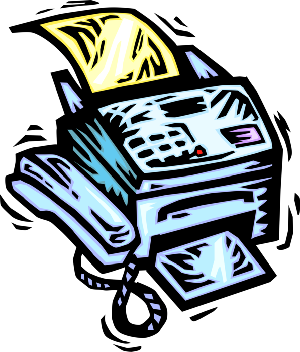 Vector Illustration of Fax Facsimile Telephonic Transmission Device