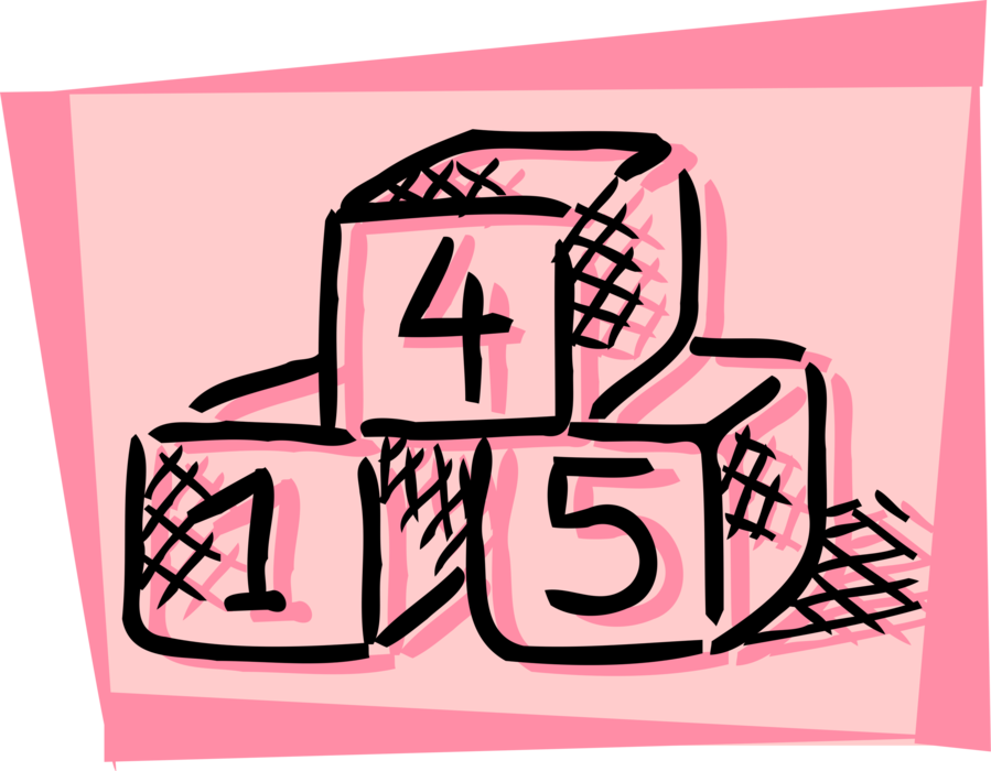 Vector Illustration of Child's Number Learning Building Blocks