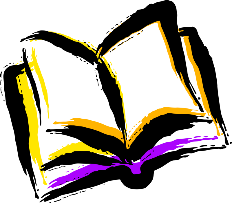 Vector Illustration of Books as Printed Works of Literature Fiction or Nonfiction Borrowed from Lending Library