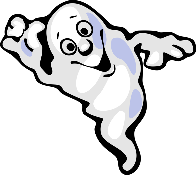 Vector Illustration of Halloween Ghost Phantom, Apparition, Spirit, Spook