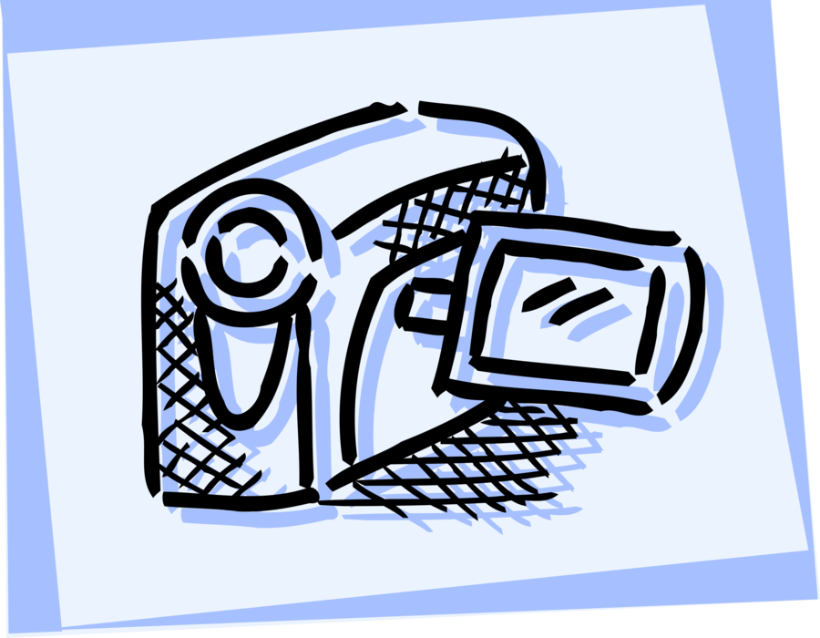 Vector Illustration of Videocamera Camcorder Video Camera Photographic Equipment