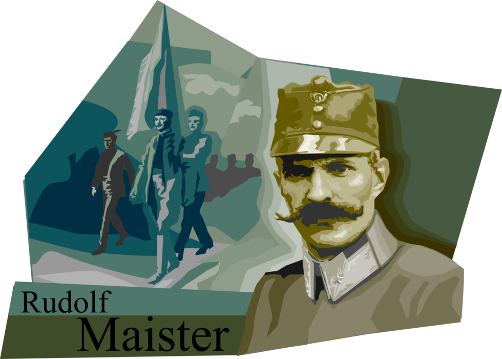 Vector Illustration of General Rudolf Maister, Slovene Military Officer, Poe, Political Activist