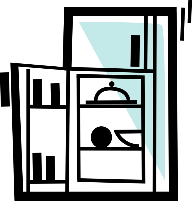 Vector Illustration of Refrigerator Icebox Fridge Household Appliance Keeps Perishable Food Cold