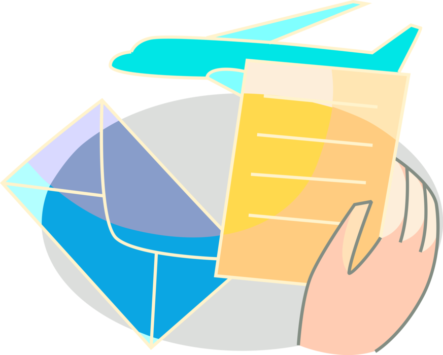 Vector Illustration of Travel Itinerary Schedule of Events Relating to Planned International Air Travel via Jet Airplane