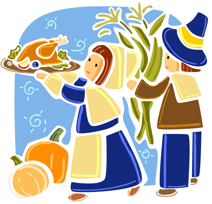 first thanksgiving dinner clipart