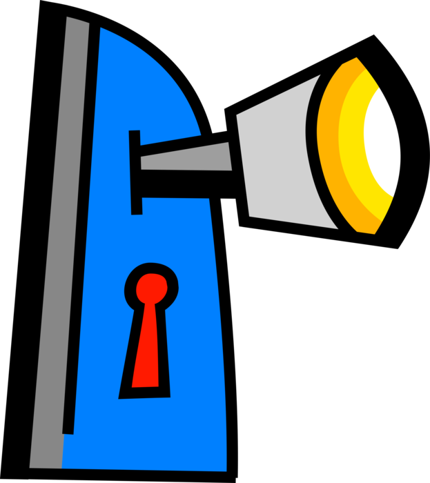 Vector Illustration of Door Knob or Door Handle Manually Opens or Closes Door