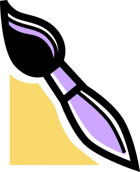 Vector Illustration of Visual Arts Artist's Paintbrush for Painting