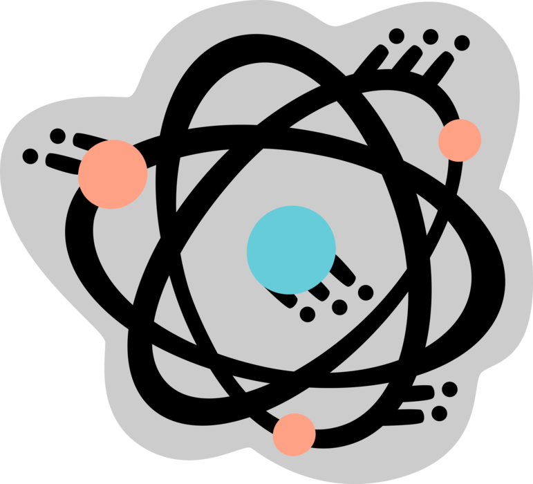 Vector Illustration of Energy Atoms Circling Nucleus Symbol