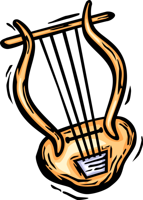 Vector Illustration of Ancient Classical Antiquity Greek Lyre Stringed Musical Instrument