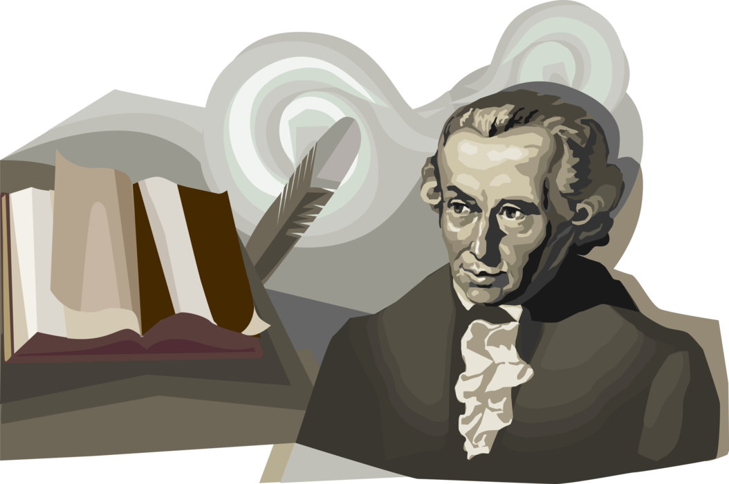 Vector Illustration of Immanuel Kant, German Philosopher, Central Figure of Modern Philosophy