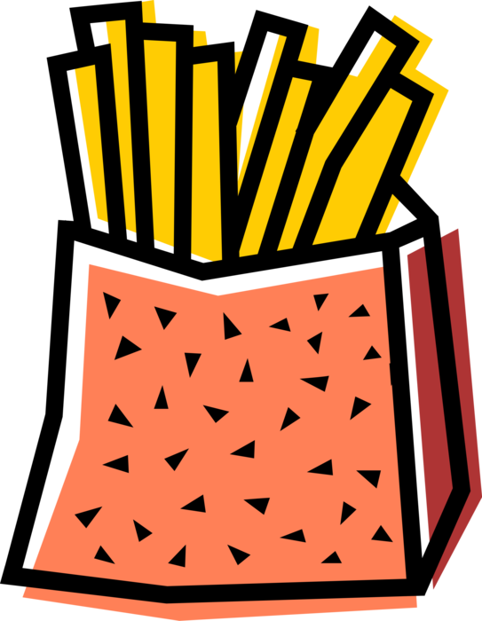 Vector Illustration of French-Fried Potatoes Fast Food French Fries