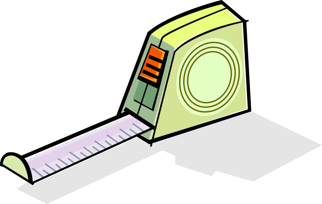 Vector Illustration of Tape Measure or Measuring Tape Flexible Ruler with Linear-Measurement Markings