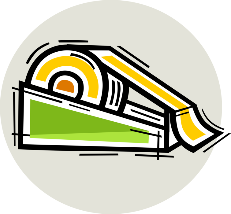 Vector Illustration of Pressure-Sensitive Adhesive Tape Dispenser