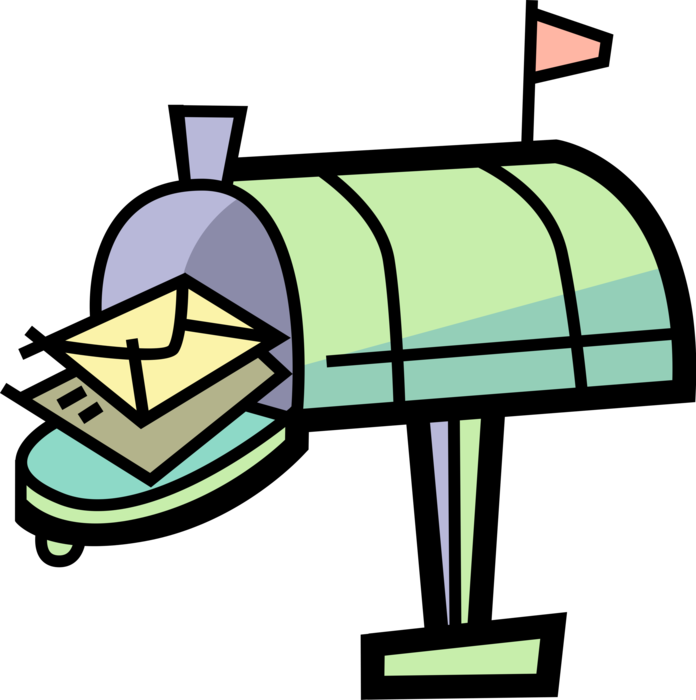 Vector Illustration of Letter Box or Mailbox Receptacle for Incoming Mail