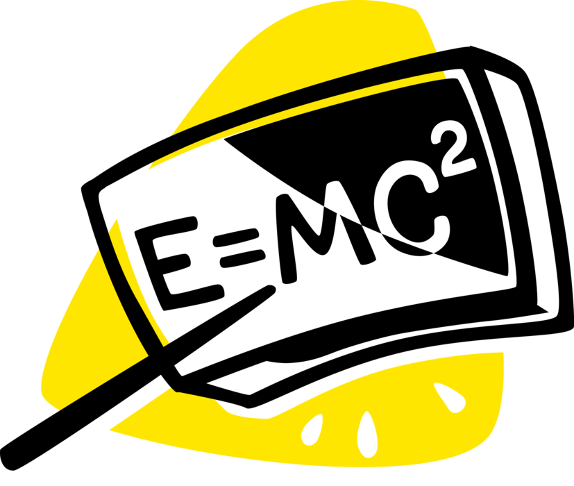 Vector Illustration of Albert Einstein Physics Law of Equivalence of Energy and Mass E=MC2