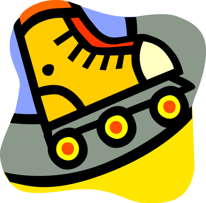 Vector Illustration of Rollerblade Inline Rollerblading Skate 