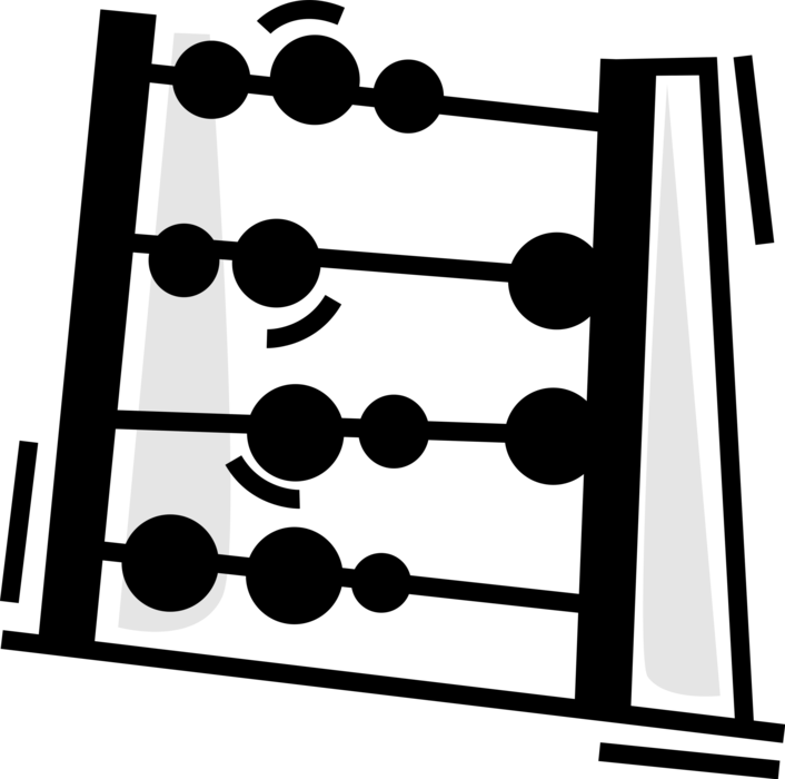 Vector Illustration of Abacus Counting Bead Frame Calculating Tool