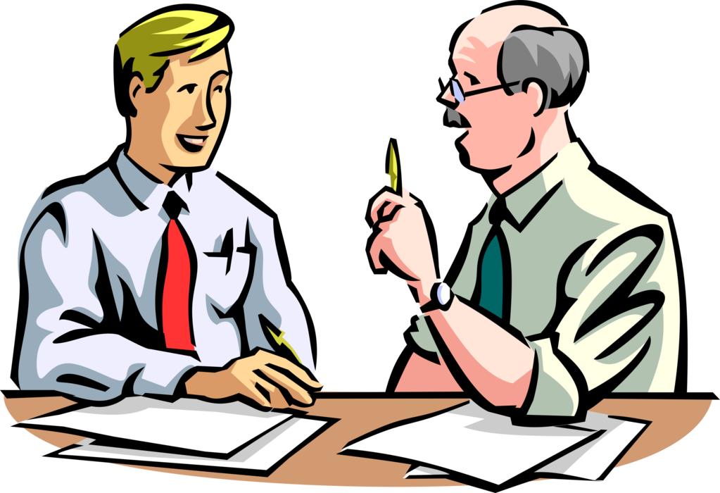 Vector Illustration of Business Associates Exchange Ideas During Management Meeting
