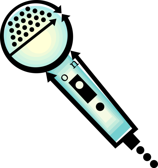 Vector Illustration of Acoustic-to-Electric Transducer Microphone or Mic