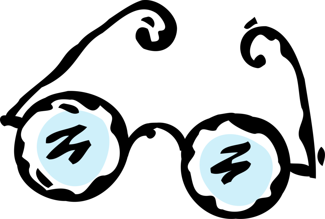 Vector Illustration of Eyeglasses or Reading Glasses to Correct or Aid Vision