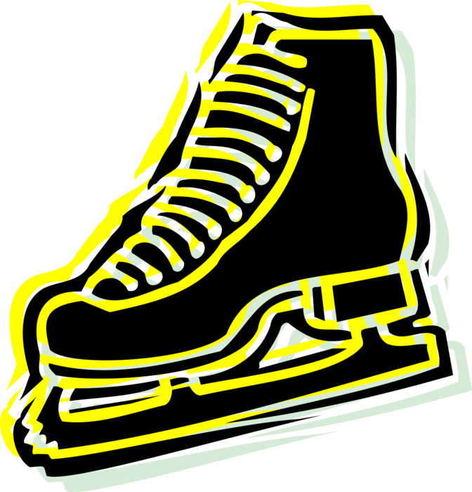 Vector Illustration of Sport of Ice Hockey Equipment Skating Skate Footwear