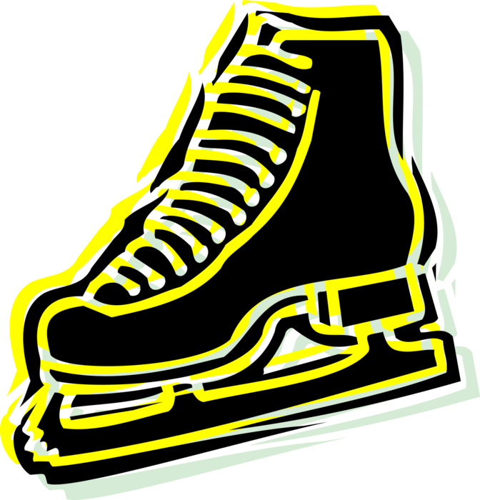 Vector Illustration of Sport of Ice Hockey Equipment Skating Skate Footwear
