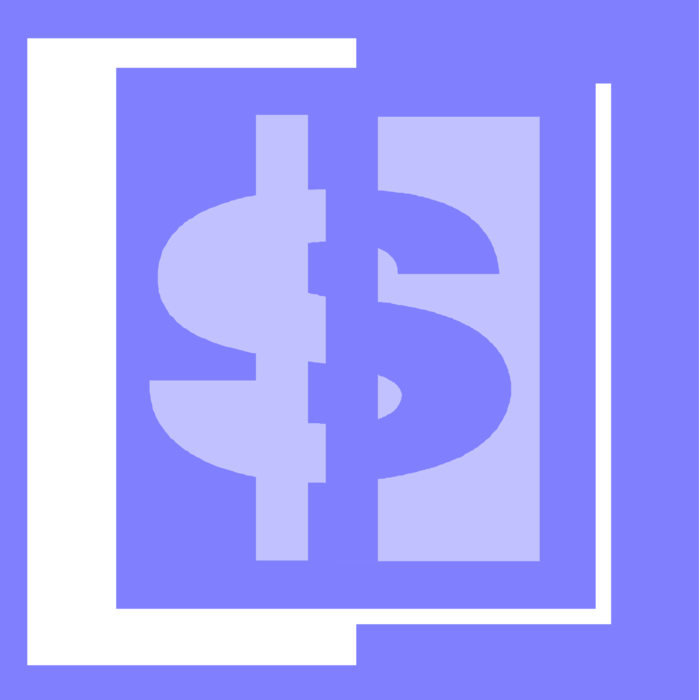 Vector Illustration of Dollar Cash Money Currency Banknotes Symbol