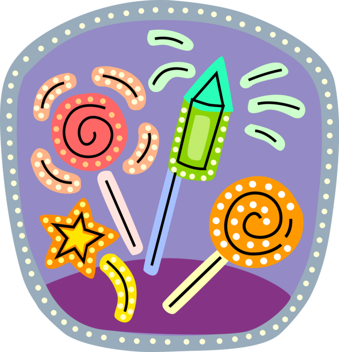 Vector Illustration of Fireworks Low Explosive Pyrotechnics for Aesthetic and Entertainment Purposes 