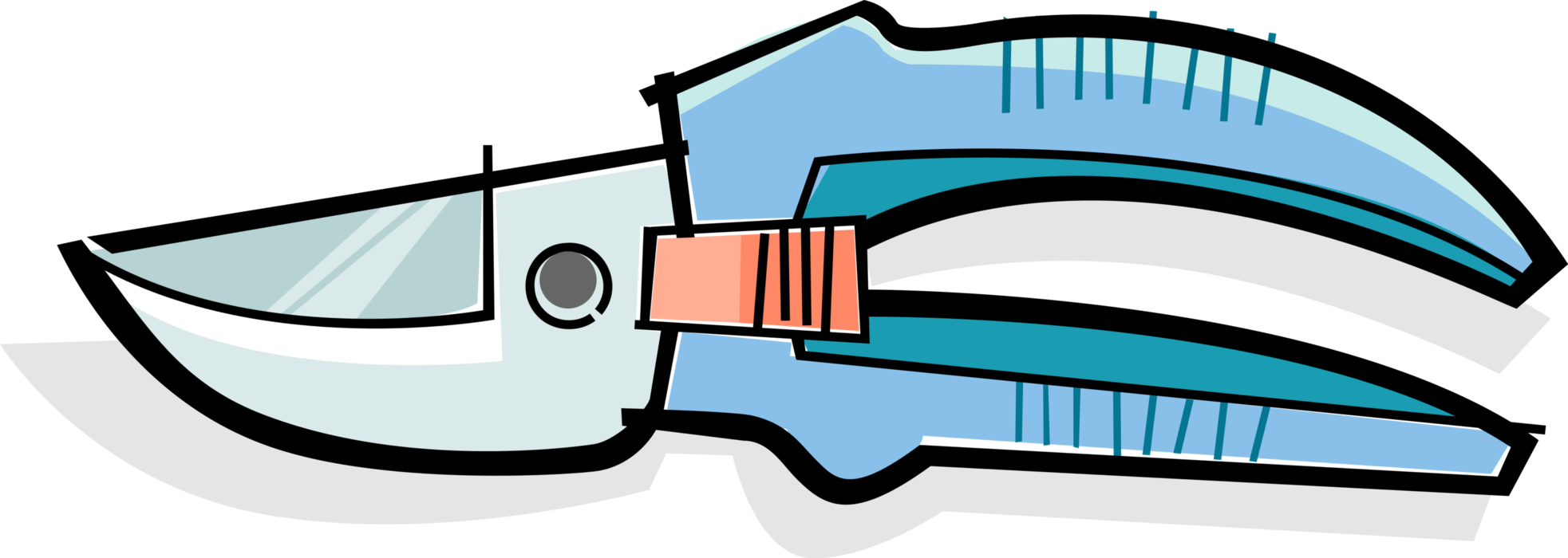 Vector Illustration of Pruning Shears Hand Tool used for Cutting Branches and Foliage