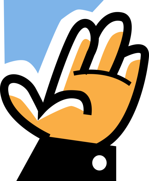 Vector Illustration of Open Hand of Support Offers Help