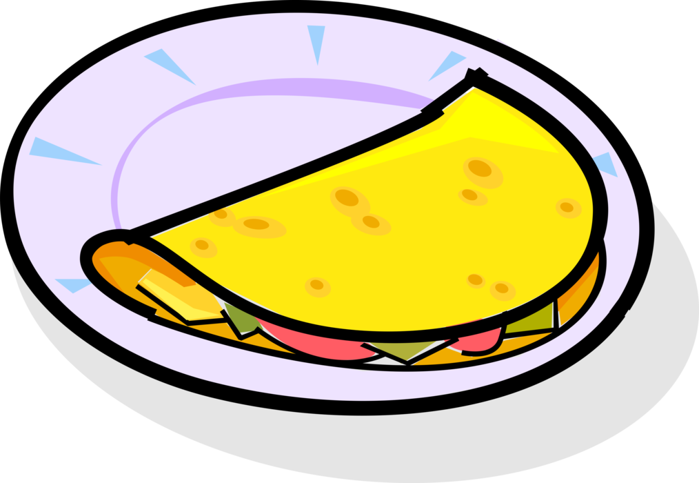 Vector Illustration of Omelet Food Dish Made from Beaten Eggs