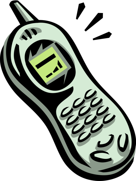 Vector Illustration of Mobile Smartphone Phone Telephone Makes and Receives Calls Over Radio Frequency Carrier