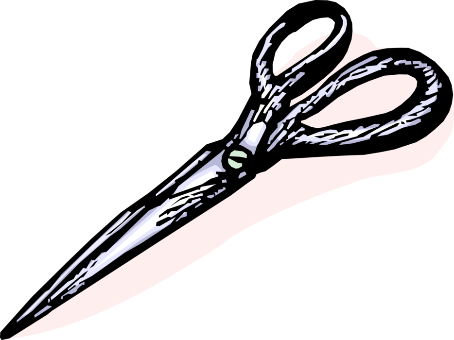 Vector Illustration of Scissors Hand-Operated Shearing Tools