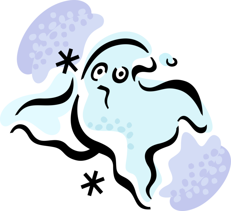Vector Illustration of Halloween Goblin Ghost Phantom, Apparition, Spirit, Spooks