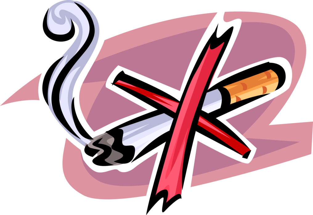 Vector Illustration of Tobacco Cigarette No Smoking or Smoking Cessation