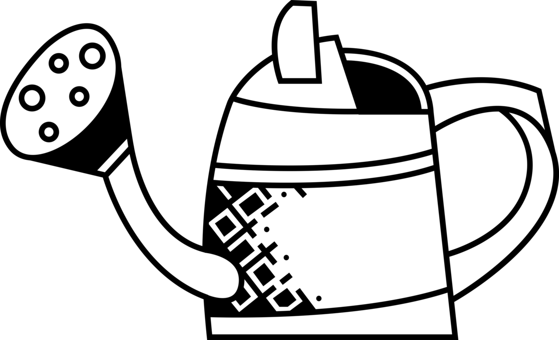 Vector Illustration of Watering Can or Watering Pot Portable Container to Water Garden Plants