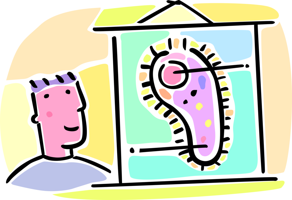 Vector Illustration of Science Class Teacher Teaching About Microorganism Microscopic Living Organisms