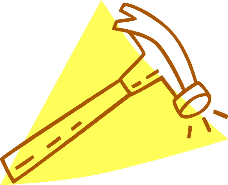 Vector Illustration of Claw Hammer Hand Tool used to Drive Nails