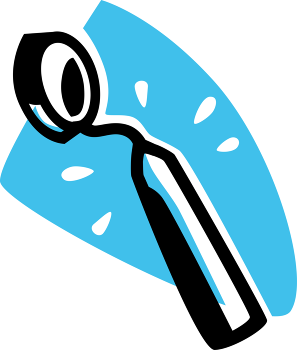 Vector Illustration of Dental Mirror Instrument Dentist Tool